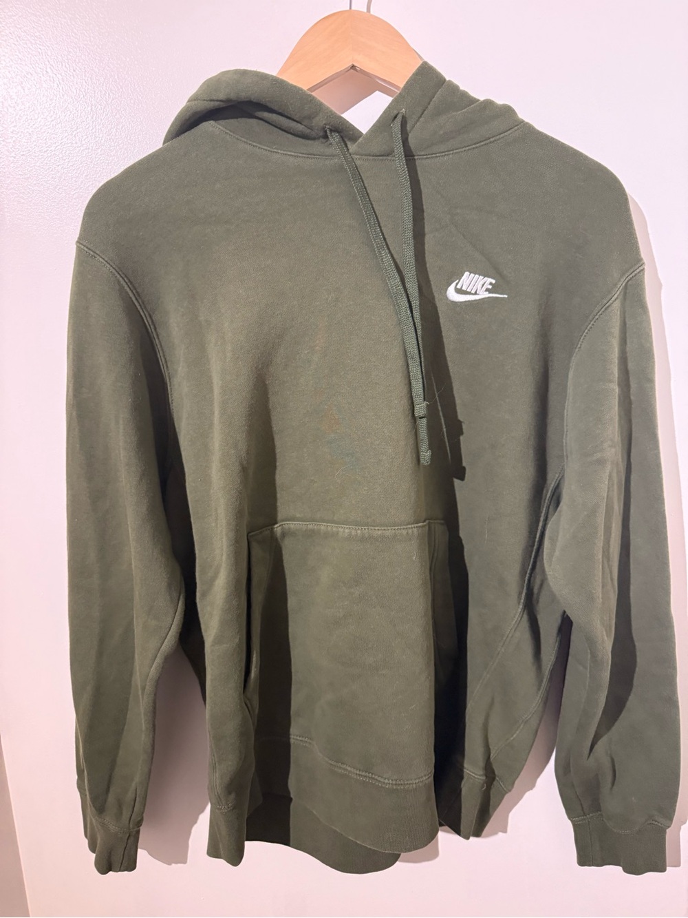 Nike Sportswear Club Hoodie — Olive Green — Men’s M